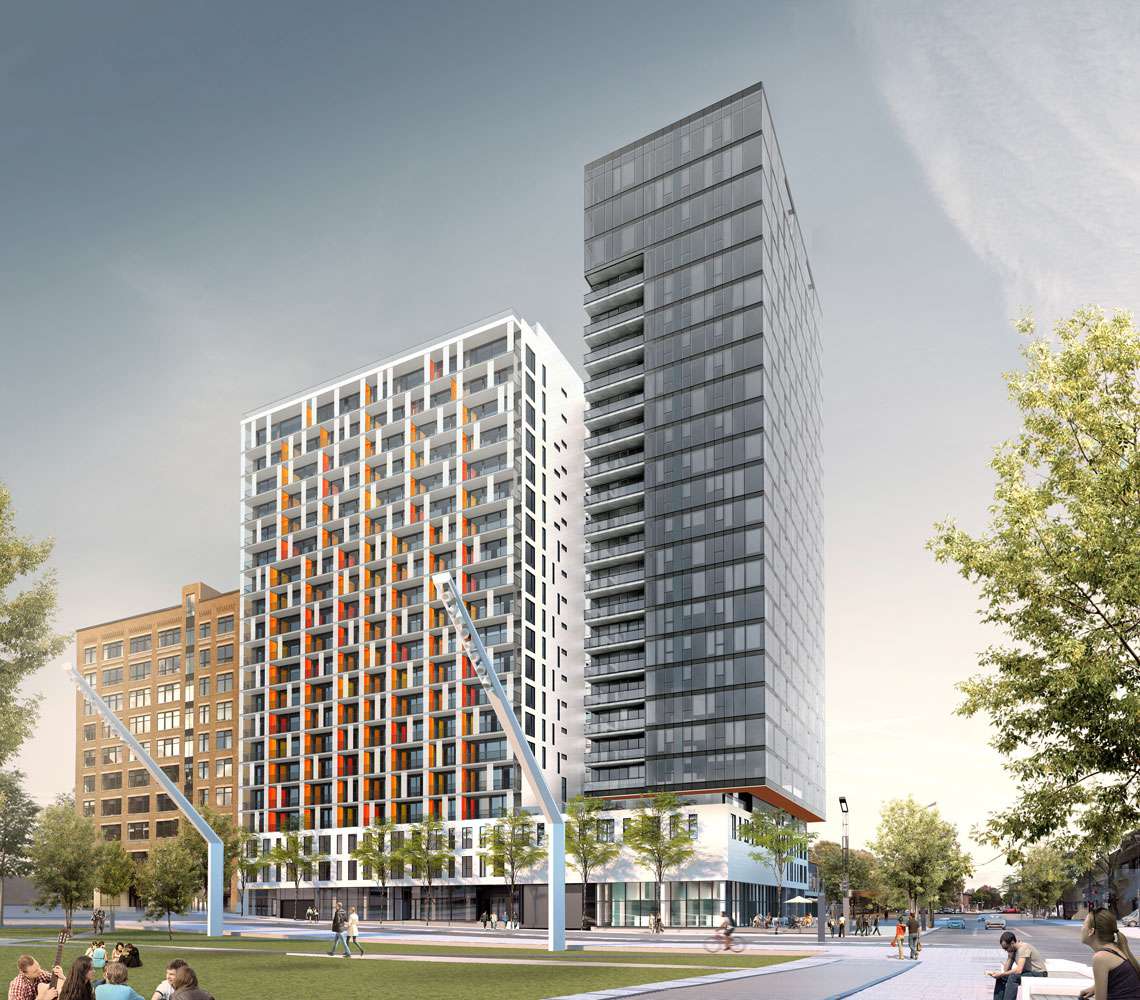 Nouveau condo luxueux Montréal centre-ville quartier-des-spectacles deux-tours