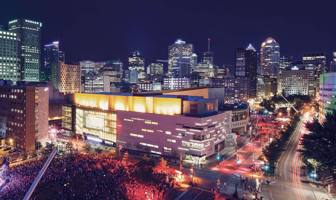 View quartier-des-spectacle downtown Montreal entertainment district