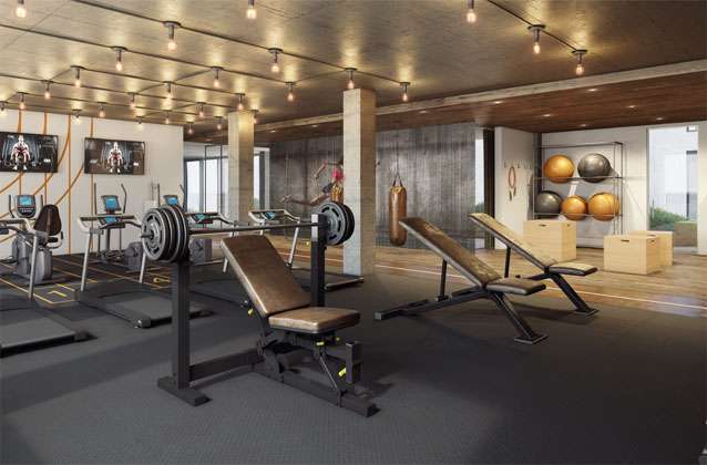 Quartier-des-spectacles luxury-condos indoor gym