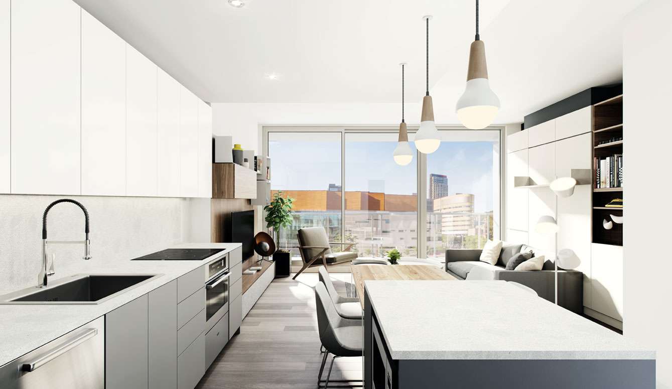 Bright-kitchen new-condo downtown montreal